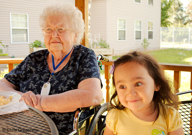 Toddler and her Great-Grandmother