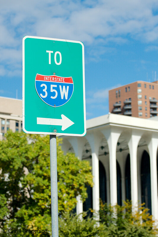 Photo of 35W Traffic Sign in Downtown Minneapolis(8295)