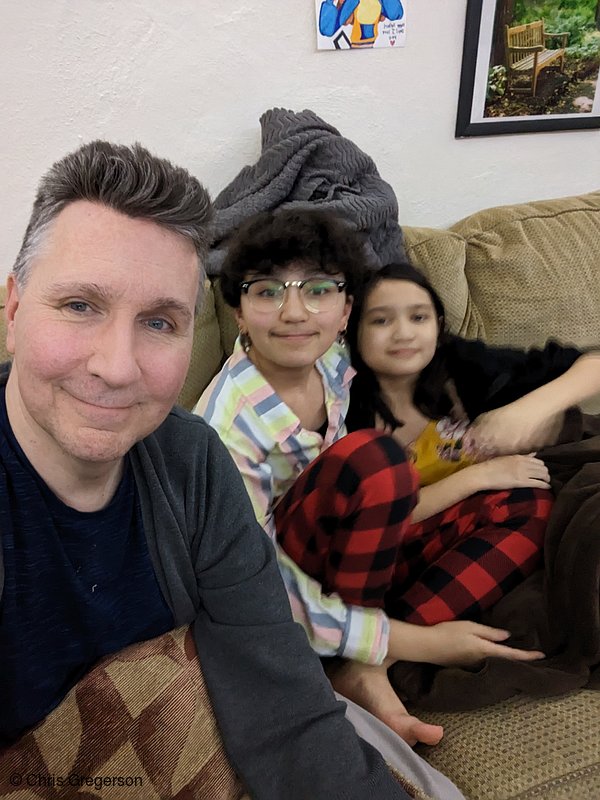 Photo of Chris, Athena, and Clio at home(8351)